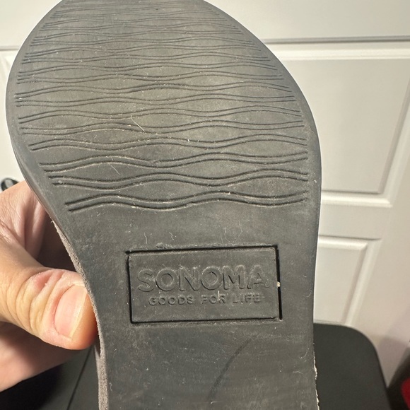 Sonoma Goods For Life Gray Suede Ankle Boots Buckle Zip Block Heel - Picture 6 of 6